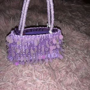 Pink sequin vintage mini clutch